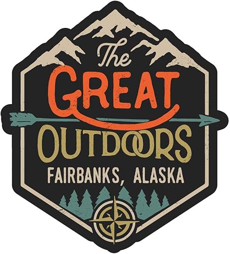 Fairbanks Alaska The Great Outdoors - Adhesivo de vinilo (2 pulgadas)