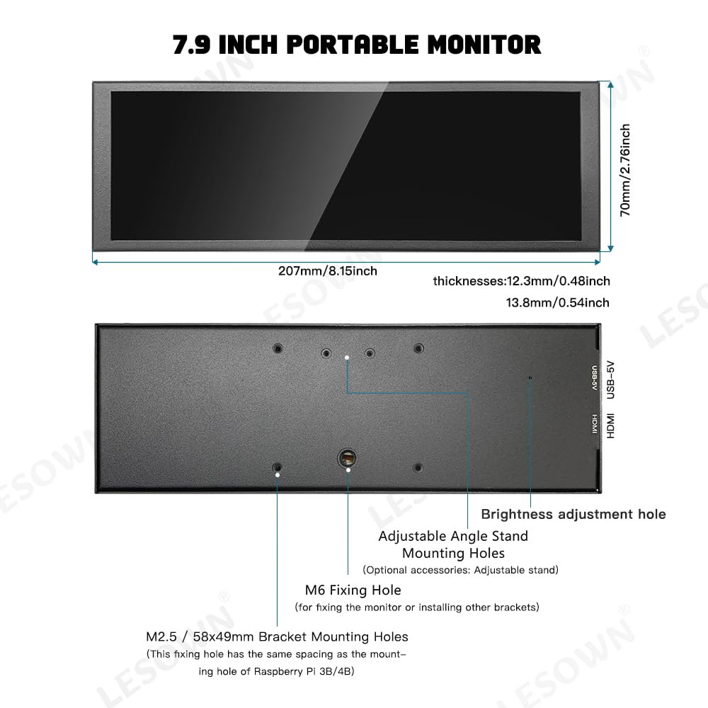 Amazon.com: LESOWN 7.84 Inch Mini Screen CPU GPU Data Temp Monitor