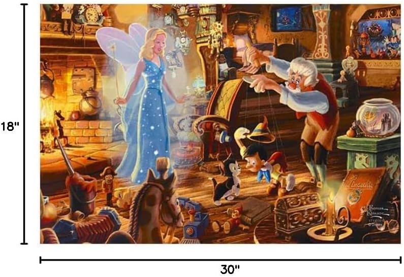 Flagology.com, Thomas Kinkade Disney Geppetto's Pinocchio Doormat - 18" x 30", Outdoor/Indoor, Heavy Duty Recycled Rubber, Non-Slip Backing, Doormat