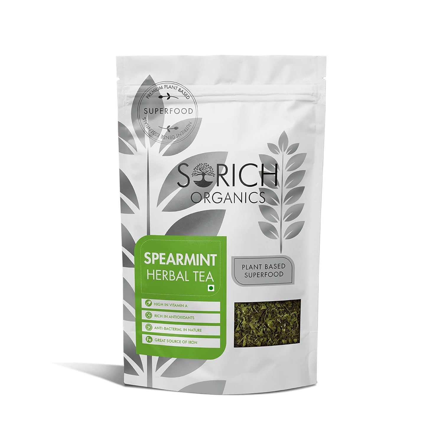 Sorich Organics Spearmint Loose Leaves Herbal Tea 100Gm | Spearmint Tea For Pcos, Pcod, Acne | High In Vitamin A | Rich In Antioxidants | Helps Reduce Stress | Improve Memory Sorich Organics Spearmint Loose Leaves Herbal Tea 100Gm | Spearmint Tea For Pcos, Pcod, Acne | High In Vitamin A | Rich In Antioxidants | Helps Reduce Stress | Improve Memory