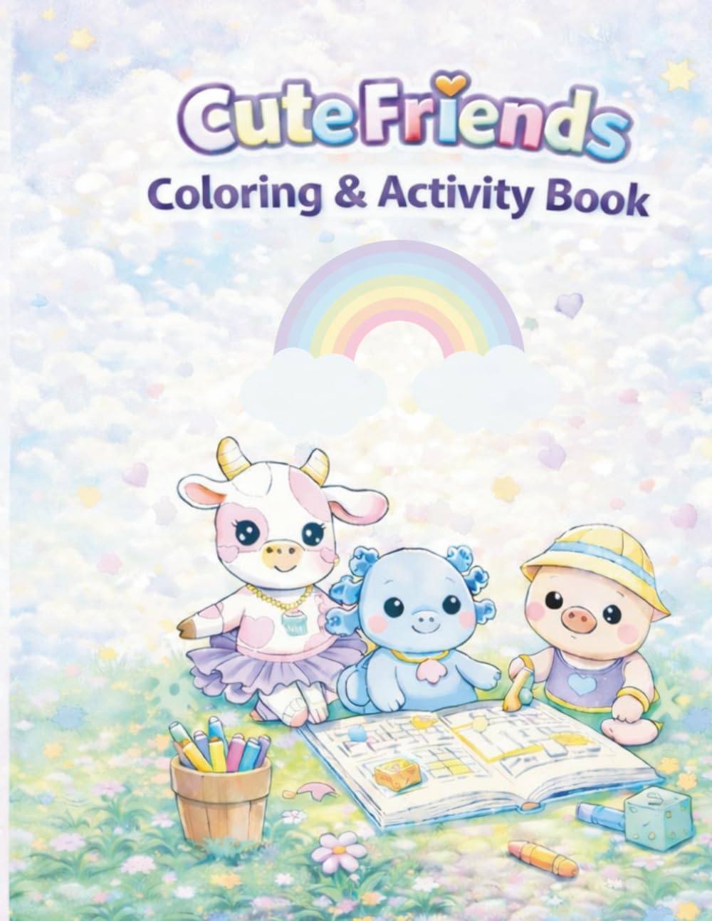 Cute Friends Coloring & Activity Book: Fun pages for kids ages 4–8
