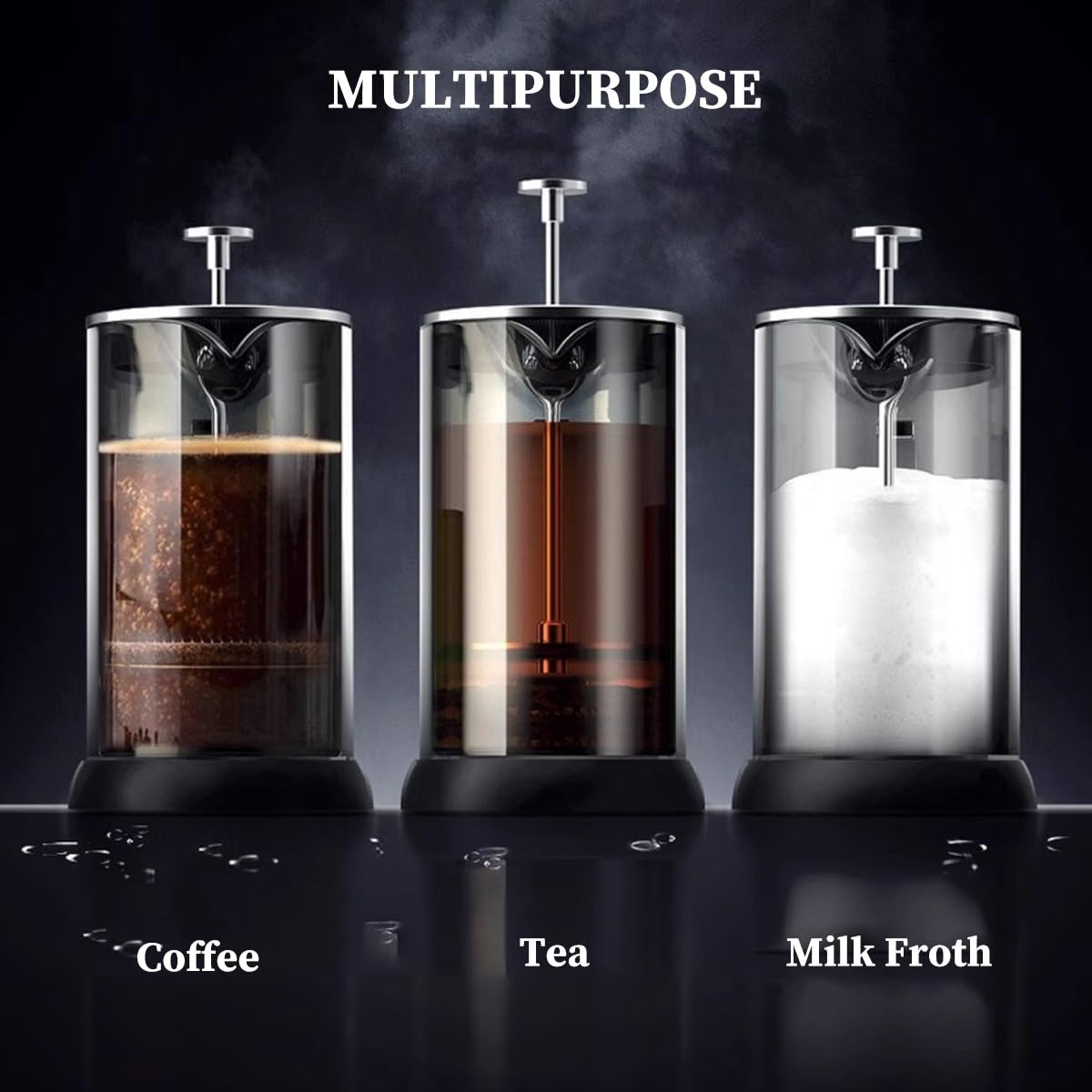 Ekspres Do Kawy French Press, Żaroodporny Dzbanek Do Kawy Ze Szkła Borokrzemianowego Z 3-poziomowymi Filtrami Do Demontażu, Przenośny Ekspres Do Kawy Na Zimno(1000ml)