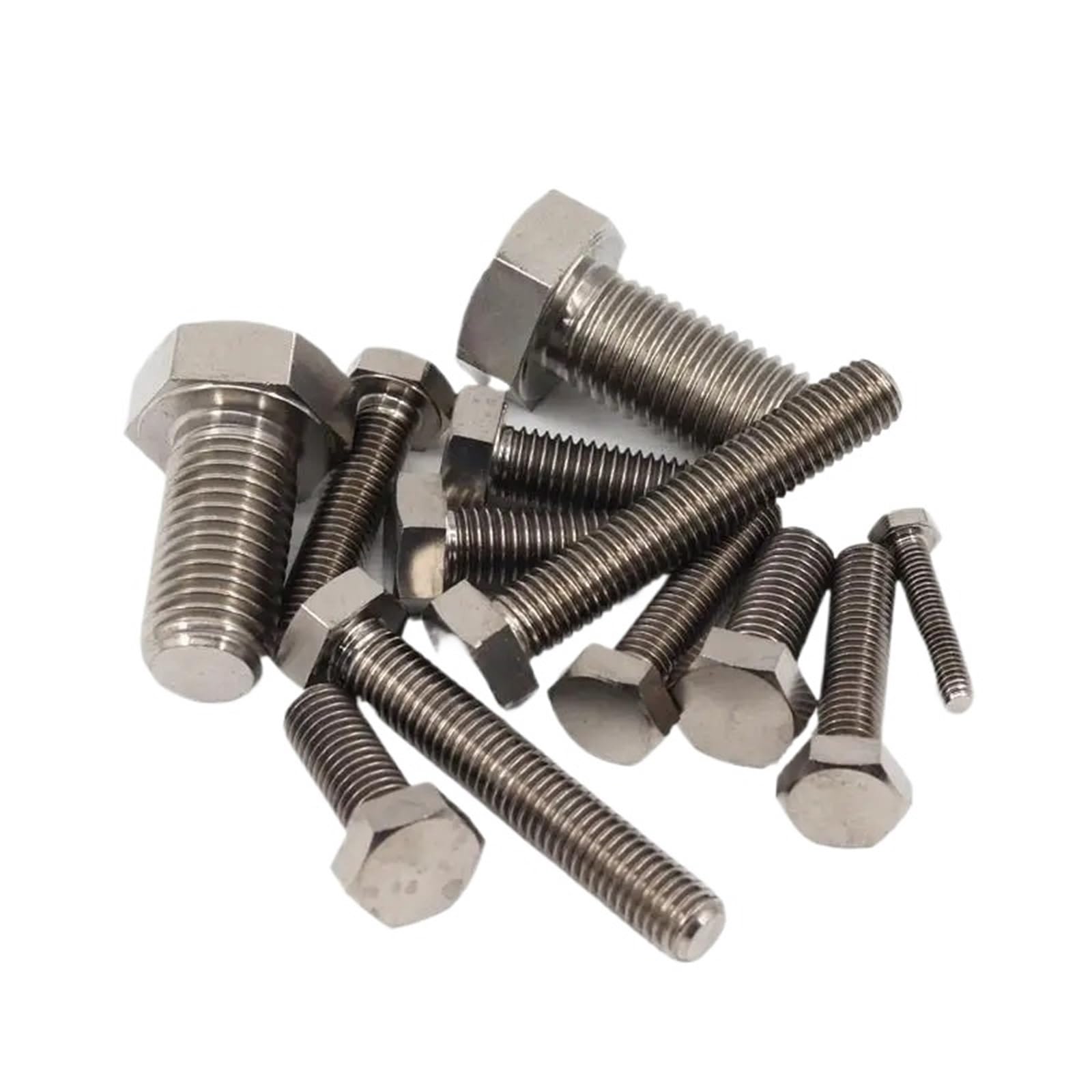 MUHUO Flanged hexagon bolt, 10pcs External Hex Head Screw M10x10/16/20-150mm Bright Alloy Flat Outer Bolt for Durable Fastening(M10x40)