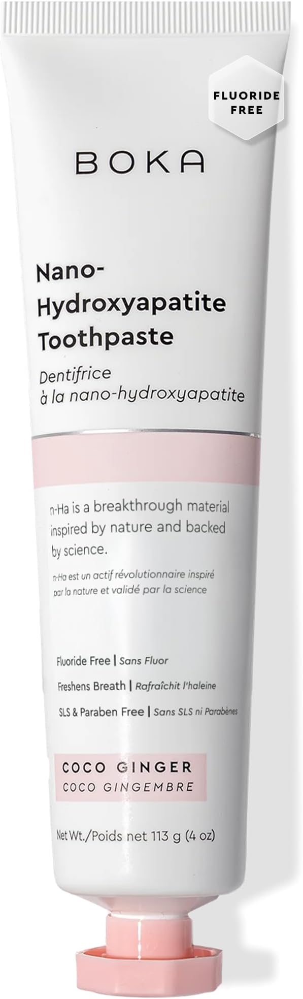 Fluoride Free Nano Hydroxyapatite Toothpaste - Adult & Kids - Appropriate for Sensitive Teeth - No Sulfates & Parabens - Natural Flavors & Vegan - Coco Ginger (113g) 1pk