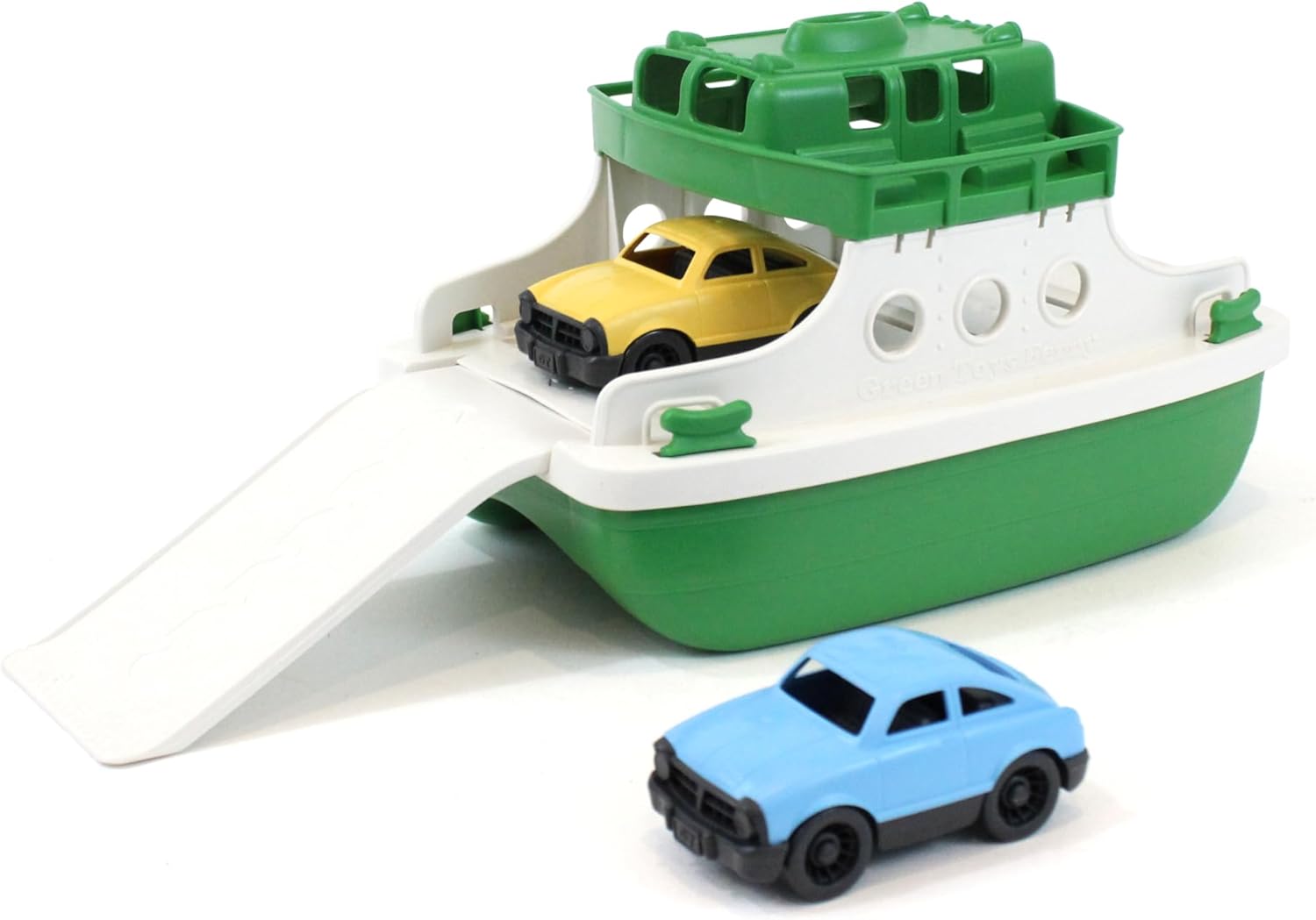 Green Toys Ferry Boat Bathtub Toy, Green/White, 10"X 6.6"x 6.3"