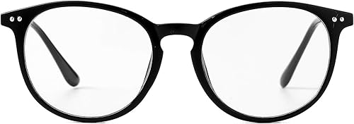 Miniatura 4 de Kursan Lentes falsos de lente transparente sin receta para mujeres y hombres, lentes de marco de plástico redondo retro
