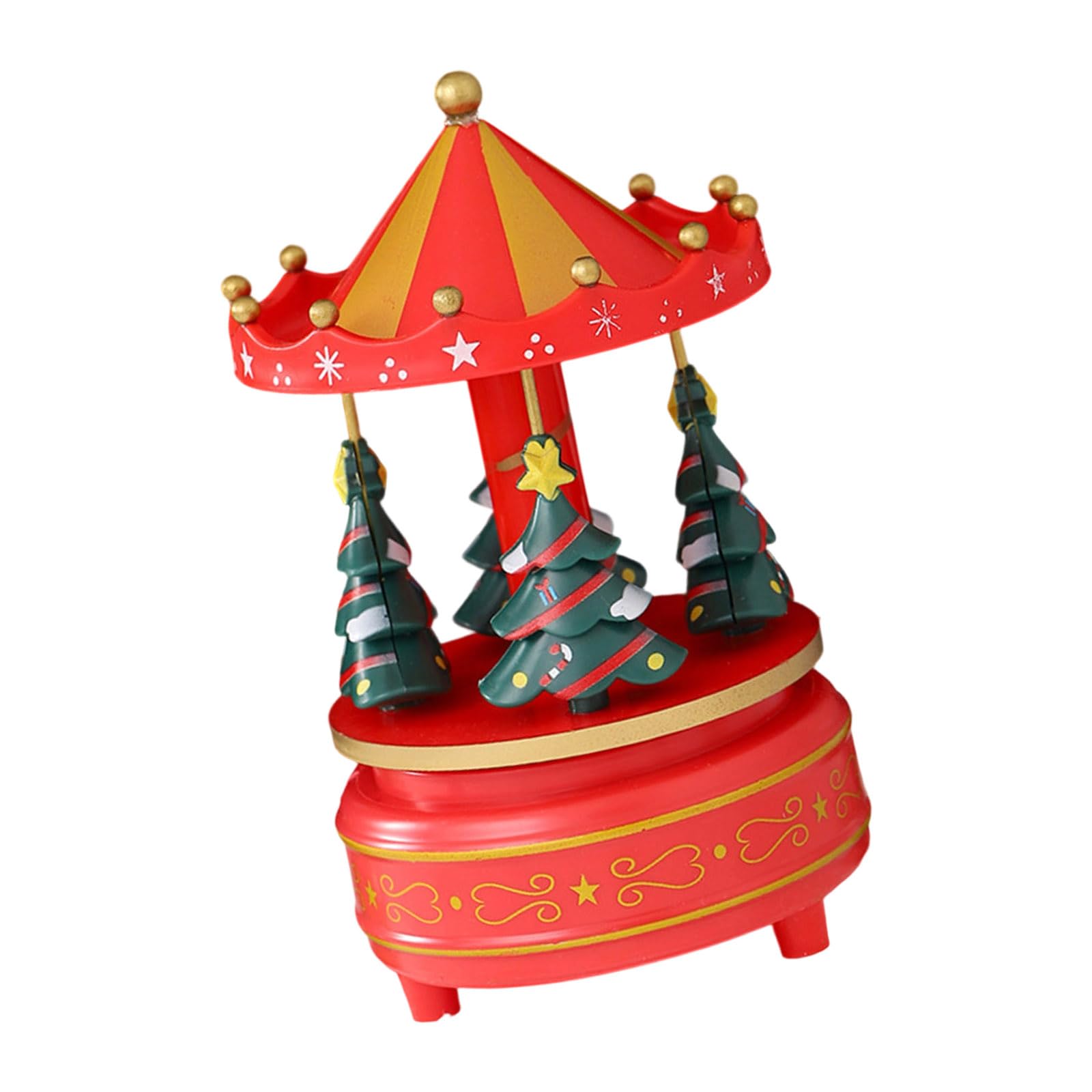 Buxuaaaa Hand Cranked Rotating Christmas Tree Music Box with Clear Sound Melodies Ornament Ideal for Kids Adults Gift Giving Mechanical Christmas Music Box