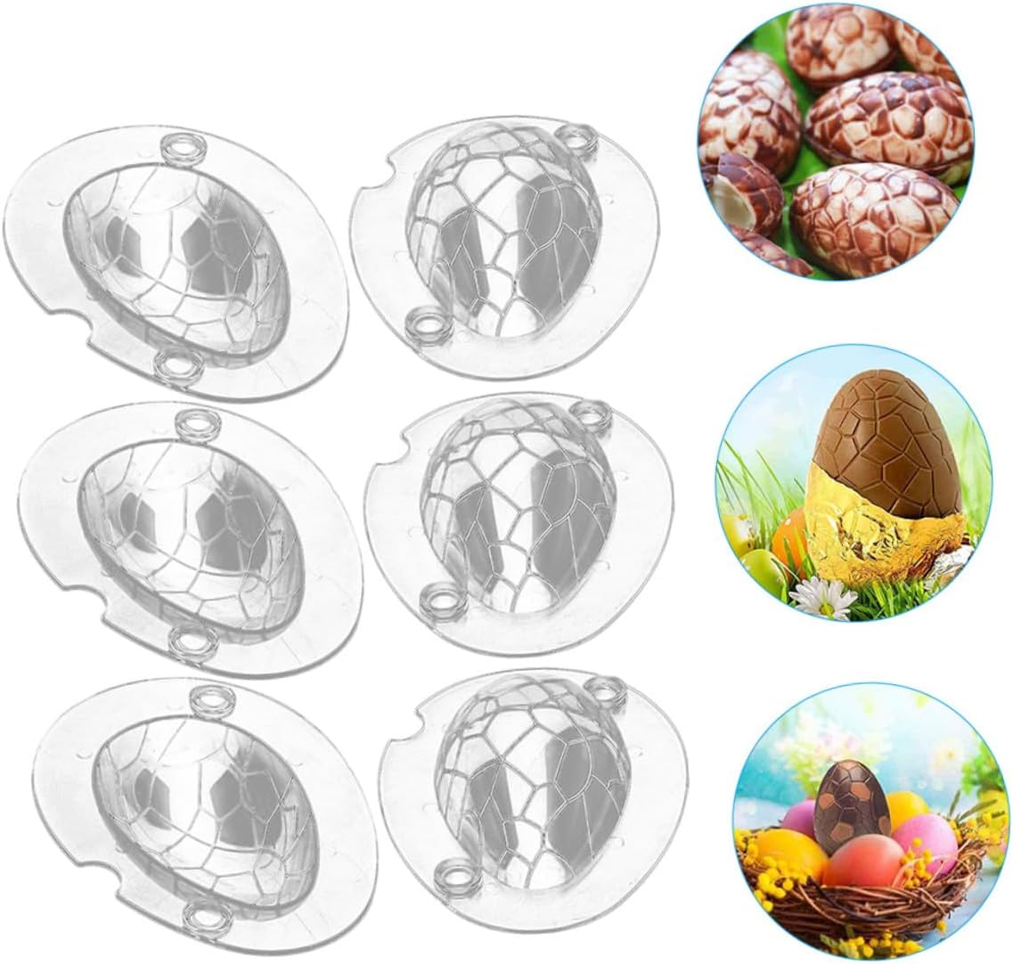 COLLBATH 3 Sets Dinosaur Egg Chocolate Mold Easter Candy Baking Mold for Household Dessert Decoration
