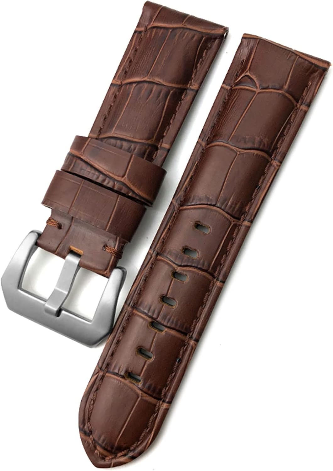 24mm Watch Band fit for PAM Panerai Luminor Green Red Blue Cowhide Strap Stainless Steel Buckle Free Tools