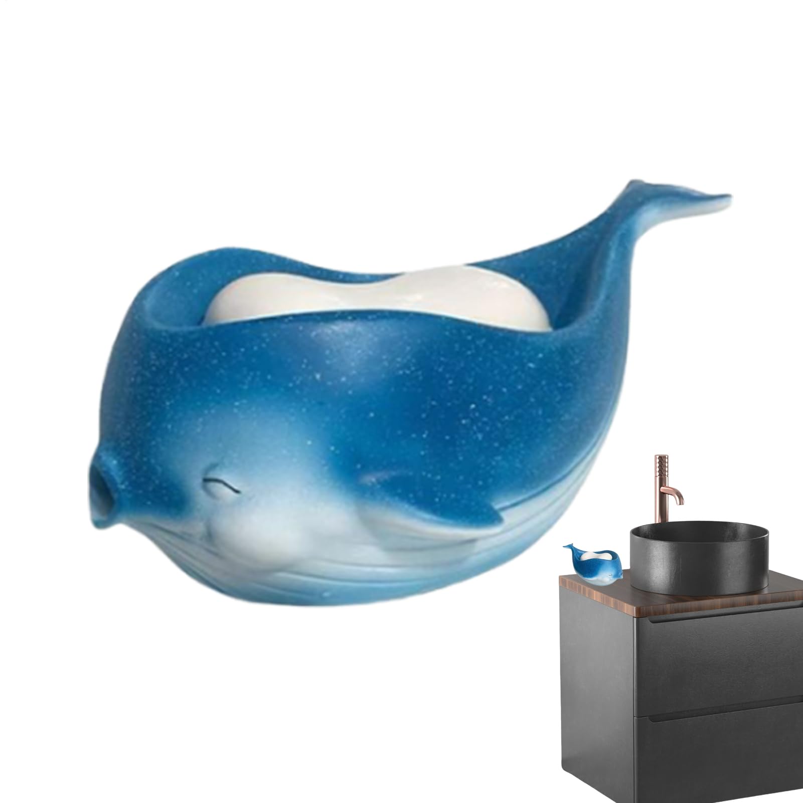 Porte-savon baleine en résine pour décorer l'évier de votre salle de bain