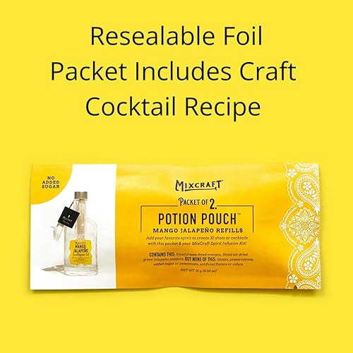 Vista 31 de MixCraft Spirit Infusion Premium Craft - Paquete de recambio para mezclador de cóctel y cola sin alcohol (juego de 2 bolsas de poción), té melocotón