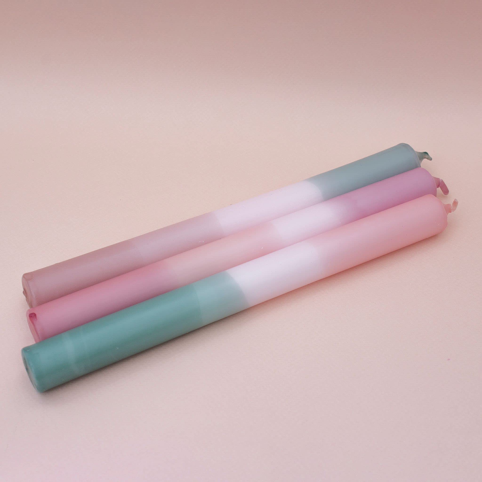 Set 3 Candele A Bastoncino Dipdye HEDDA - Fatte A Mano Extra Lunghe 25 Cm - Colori Vivaci, 13 Ore Di Durata - Vegane E Senza Olio Di Palma - 2