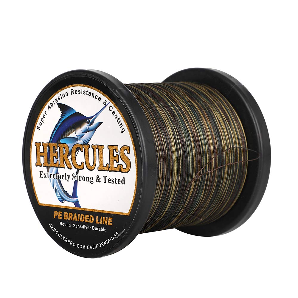 HERCULES Cost-Effective Super Cast 8 Strands Braided Fishing Line 10LB to 300LB Test for Salt-Water,109/328/547/1094 Yards(100M/300M/500M/1000M),Diam.