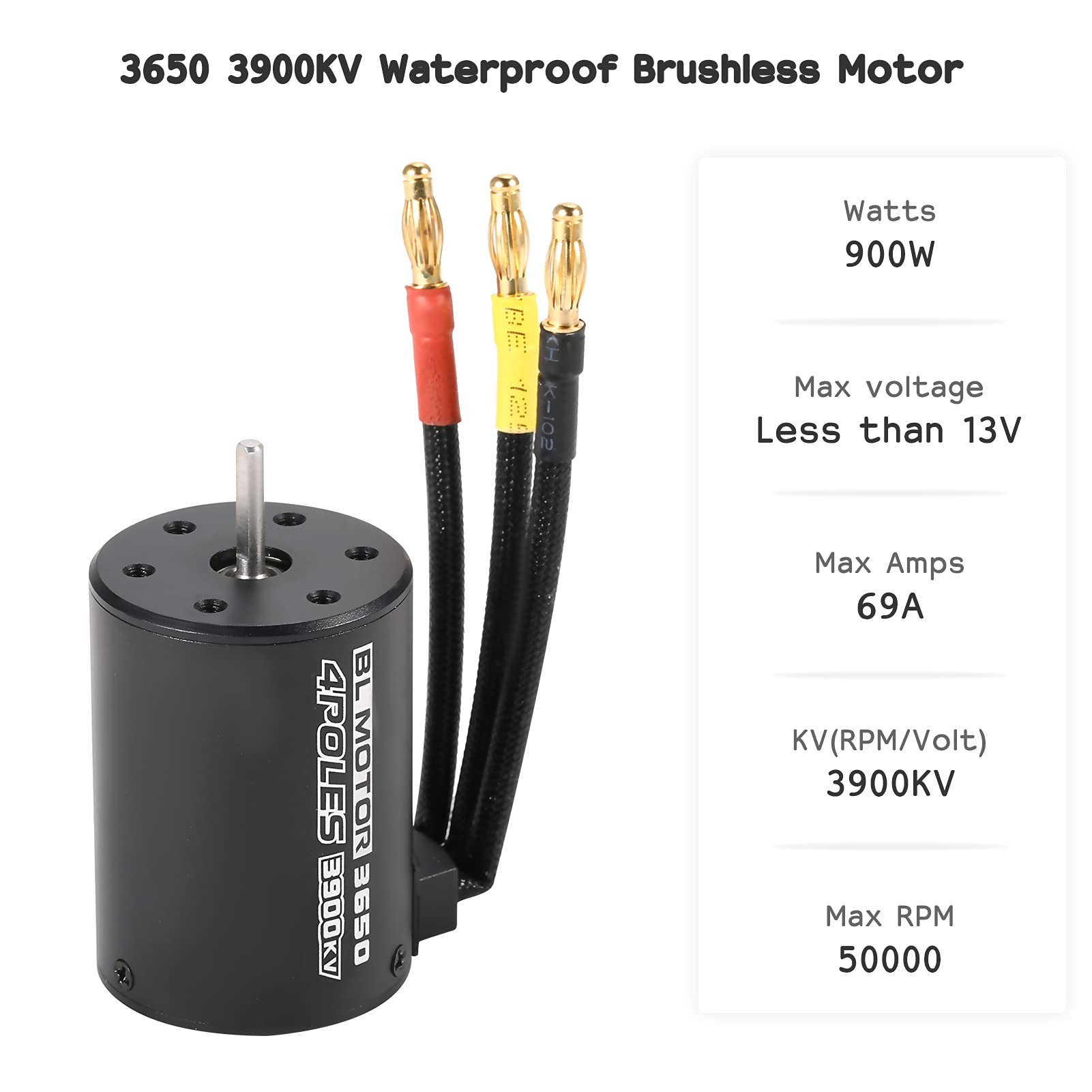 Mingzhe Silnik Bezszczotkowy 3650 3900KV i Bezszczotkowy Zestaw ESC 120A 900W z Zabezpieczeniem Przed Przegrzaniem Niskiego Napięcia 5,8V 3A BEC dla Samochodów RC w Skali 1/10 1/8