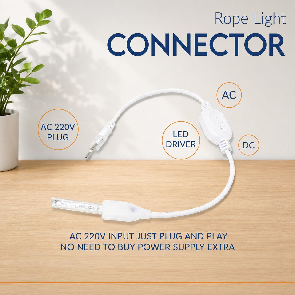 220V LED Rope Light Connector - Pack of 3 -2