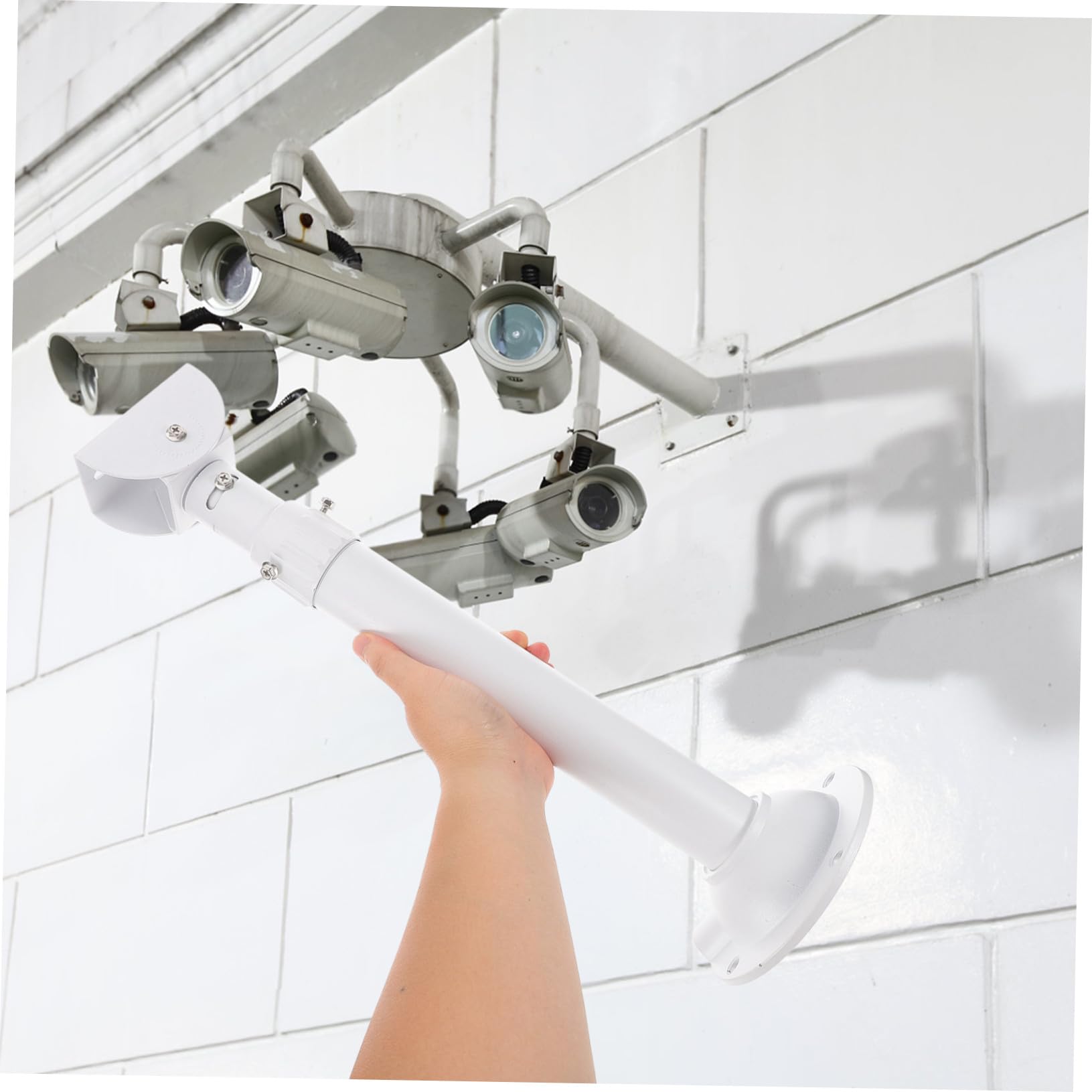 Soporte de Montaje para Cámara de Seguridad y Exterior, Bastidor Ajustable de Aleación de Aluminio (30-60 Cm), Compatible Cctv, Rotación 360°, Adecuado para Interior y Exterior,