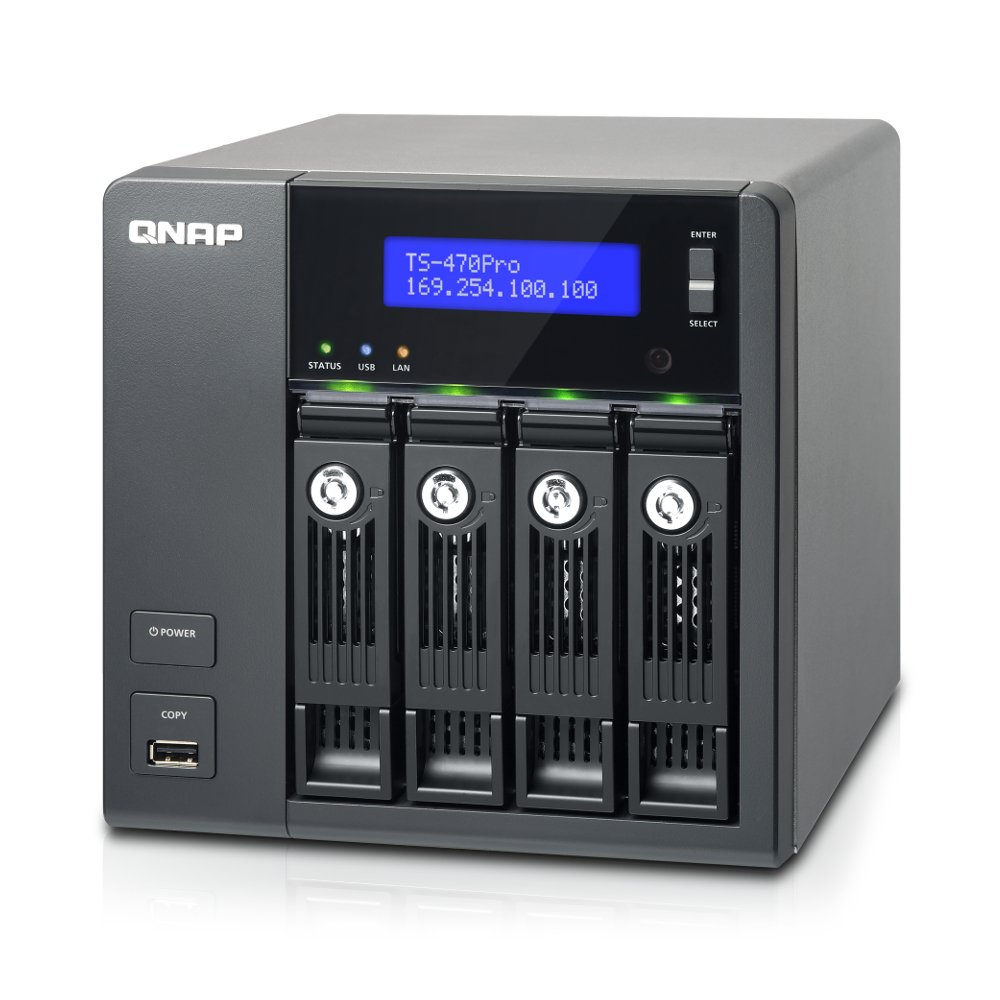 Qnap TS-470PRO Serveur de stockage NAS 4 baies Noir boîtier vide