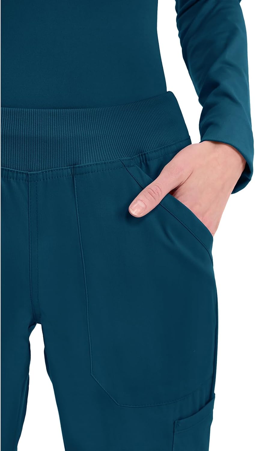 Cherokee Women's Scrub Pants Mid Rise Straight Leg Pull-on Cargo Pant with 6 Pockets & 2-Way Stretch Fabric - WW170 - Image 8