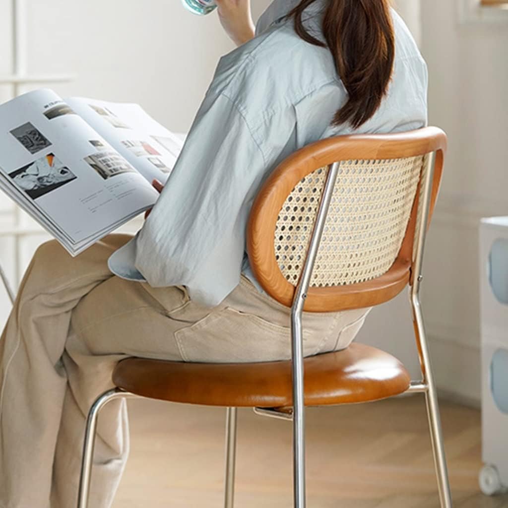 TemkIN Patio Dining Chairs, Rattan Chair, Lazy Backrest Balcony Lounge Seat, Outdoor Garden Dining Chairs, Home Casual Chair (Color : GRIS A, Size : 43 * 42.5 * 77.5cm)