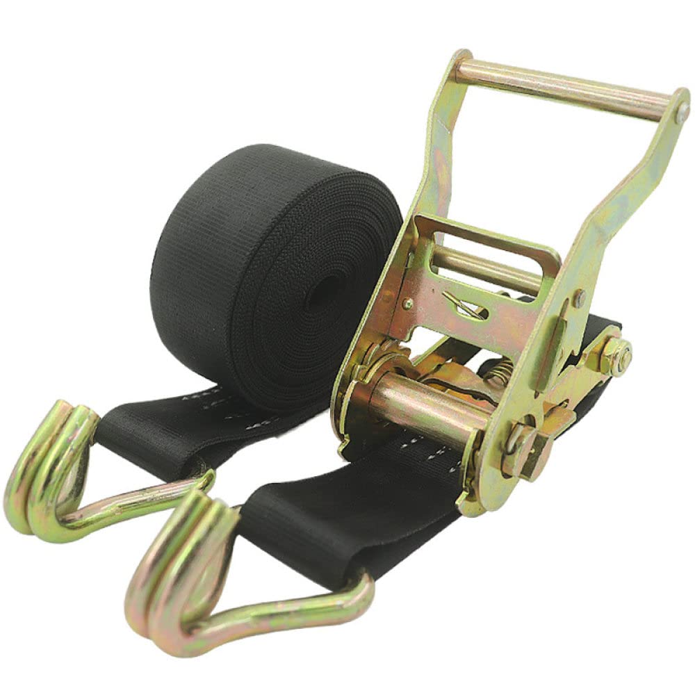 Correas de amarre con ganchos para cinturón de remolque, correa de tensor, cinturón de carga para automóvil, tensor de camión, resistente al desgaste, color negro, súper fuerza de tracción 2T, 20 m