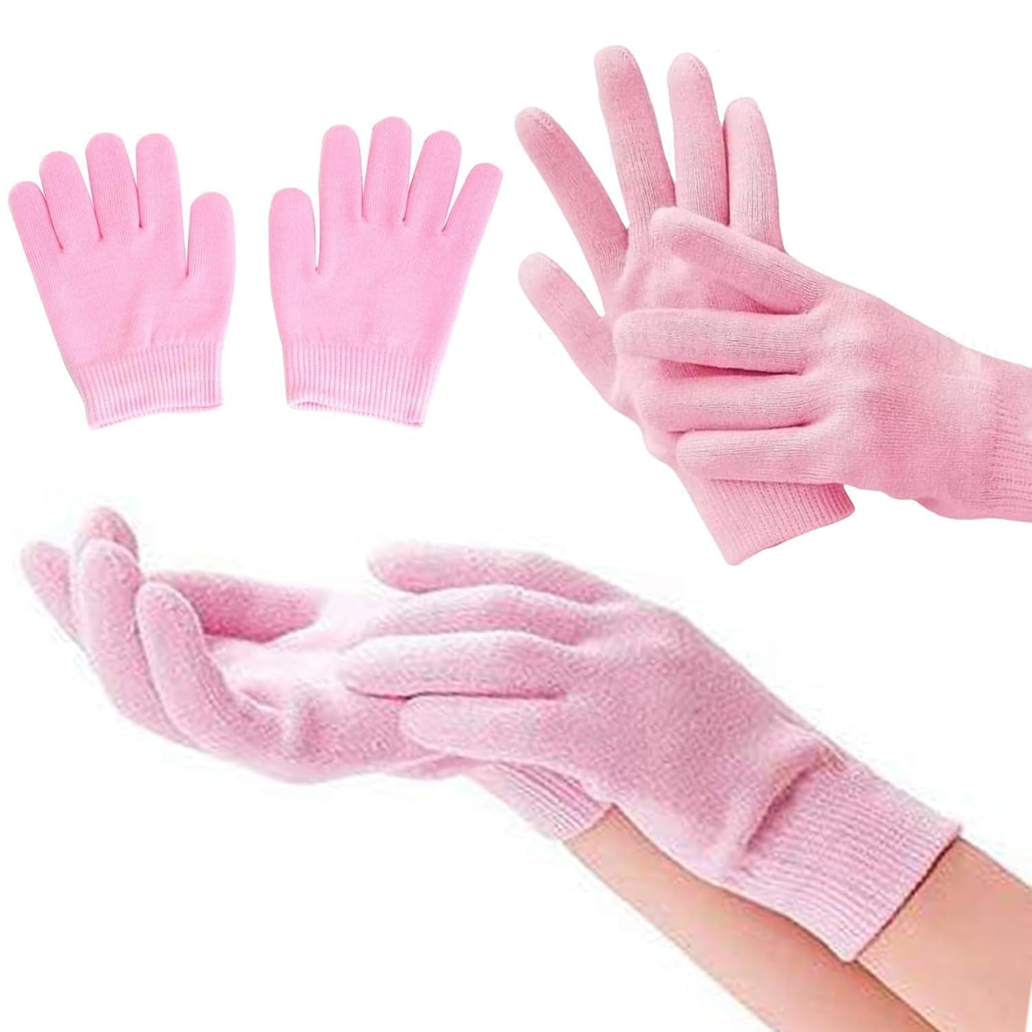 Moisturizing Gloves for Women & Men - Silicone Spa Gel Hands, Soft Exfoliating Hydrating Gloves for Cracked Hands, Cuticles, Rough Skin, Dead Skin, Repairing Dry Cracked Hands(MULTI Colour)(1)