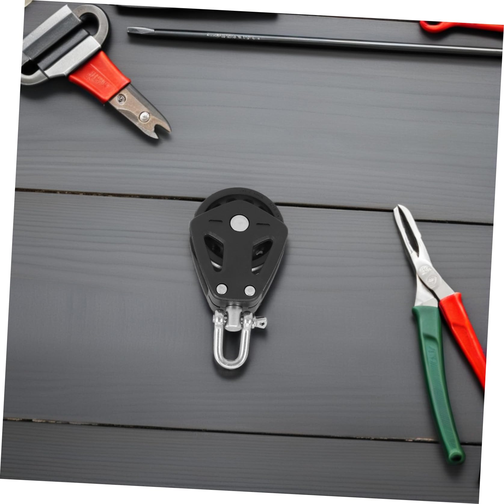 Polea Marina Giratoria Simple de Nailon 4 Piezas Negra