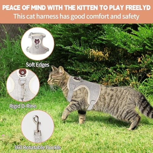 Cat Harness and Lead Set - Escape Proof for Walking, Soft Mesh With Adjustable Reflective Stripe and Leash for Small Medium Cats Dogs Pets (M) - Image 5