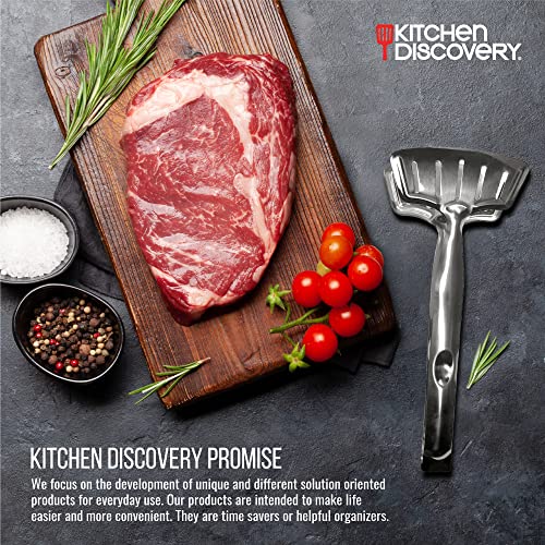 Pinça giratória direita – Kitchen Discovery – Espátulas duplas para levantamento seguro de peixes, h