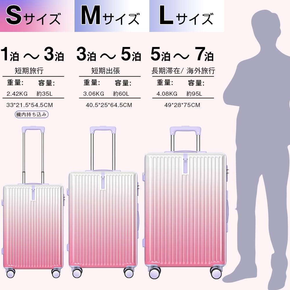 スーツケース キャリーケース シルバー　軽量　大型　大容量　旅行　5-7泊 sg052.jpg