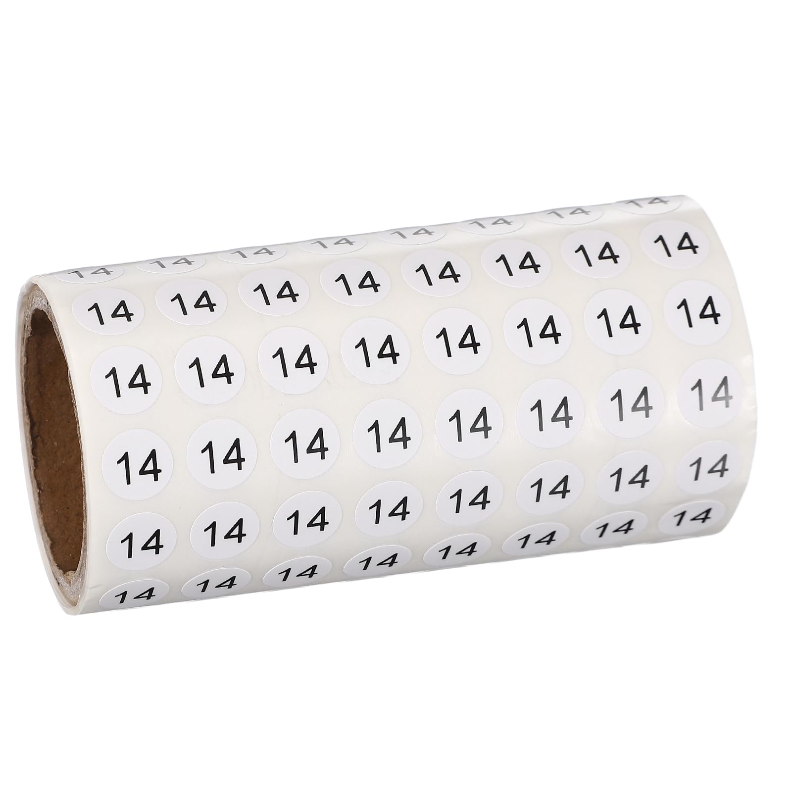 PATIKIL 1000pcs 0.4" Number Stickers, Mini Number 14 Sticker Numbers Labels Round Small Vinyl Self Adhesive Label Circle Decals 1 Roll Dots for Photo Album Poster Organize Inventory, Black