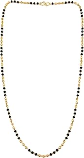 JHB Women Traditional Black Bead Chain and Gold Plated Neck Chain for Women & Girls Wedding, Engagement and Anniversary (B... Price In India