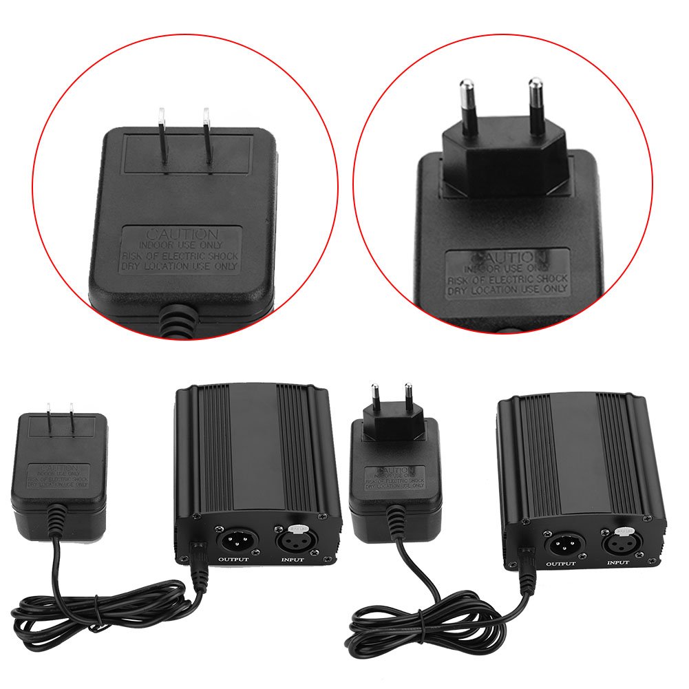 Zasilanie Phantom 48 V 1-kanałowe, zasilanie Phantom z zasilaczem mikrofonu pojemnościowego do nagrywania muzyki (220 V 50 Hz (UE))