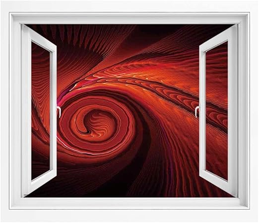 Amazon 尖塔の装飾 絵画風 壁紙ポスター はがせるシール式 90x60 Cm 暗闇の中で不気味な夢のような場所の画像 おしゃれ ウォールステッカー 多用途なシール 赤と不気味なスパイラルフォーム ウォールステッカー オンライン通販