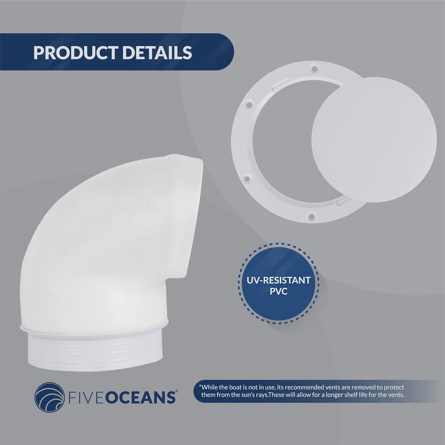 Five Oceans FO89-M2 Marine Sailboat PVC Low Profile Cowl Vent with Snap-On Deck Plate, 4 inches, UV-Resistant and Flexible PVC, Interior Red, 4-1/2 in (114 mm) Cutout, 2-Pack : Sports & Outdoors