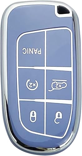 Miniatura 9 de Yuebutor Key Fob Cover Case Compatible with Jeep Grand Cherokee Compass Cherokee Renegade Shell