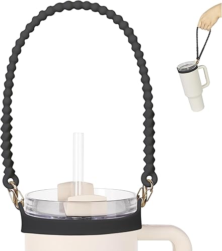 Mango para botella de agua, soporte para botella de agua de silicona suave, eslinga, cordón, portador con correa, se adapta a la mayoría de botellas