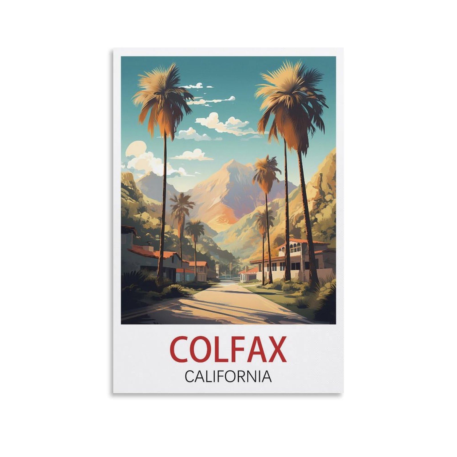 EZMLFA 5D Diamond Painting Kits,Colfax California,Diamond Painting Kits for Beginners Round Full Drill Painting with Diamonds Gem Art for Home Wall Decor 50x60cm