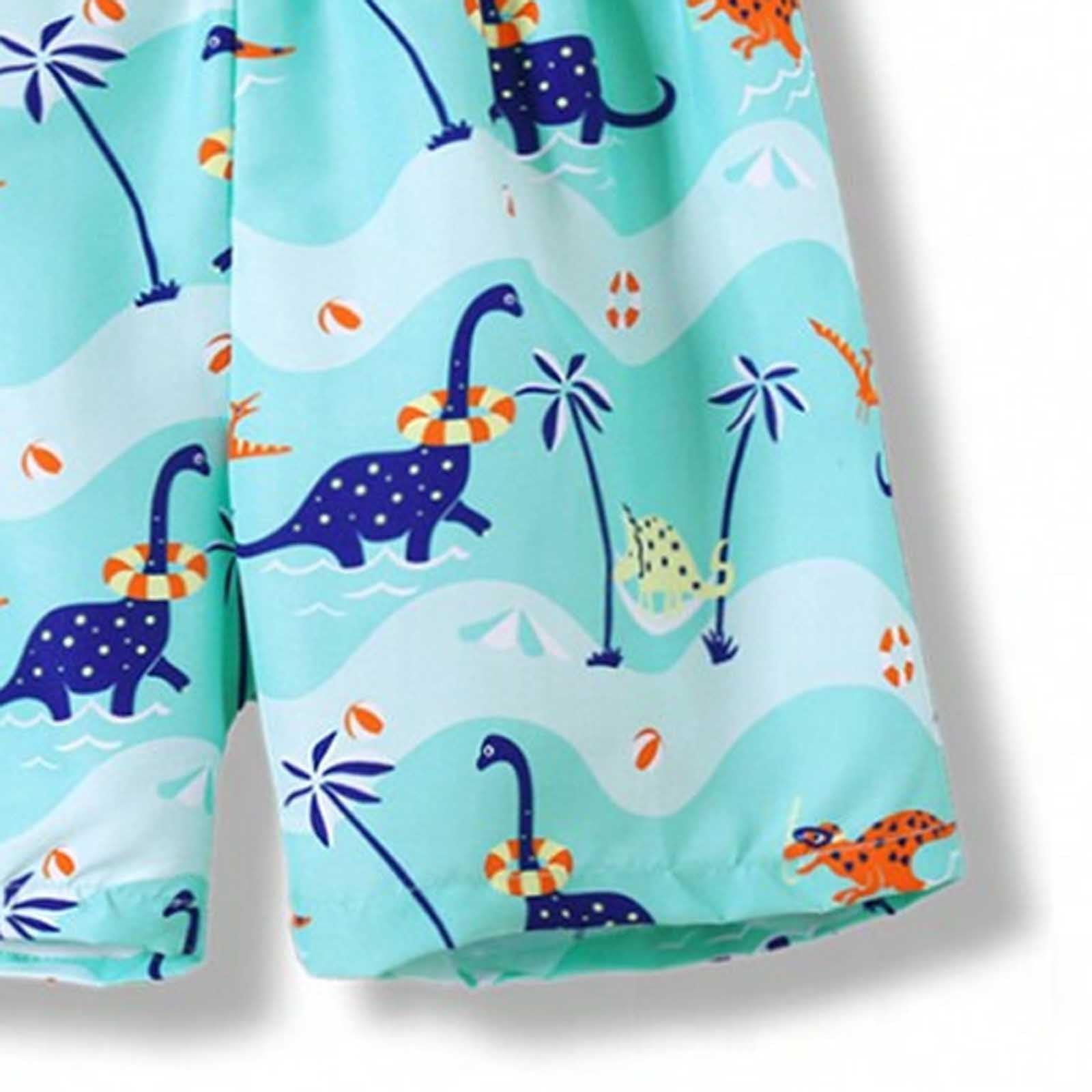 Générique Maillot de Bain 2 pièces Dinosaure pour garçon | Maillot de Bain et Short de Bain à séchage Rapide pour la Plage et la Piscine