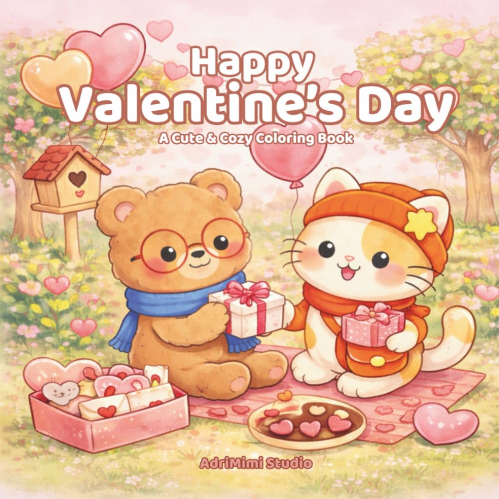Happy Valentine’s Day: A Cute & Cozy Coloring Book For Adults and Teens , super Cute Designs of Cozy Valentine‘s Day