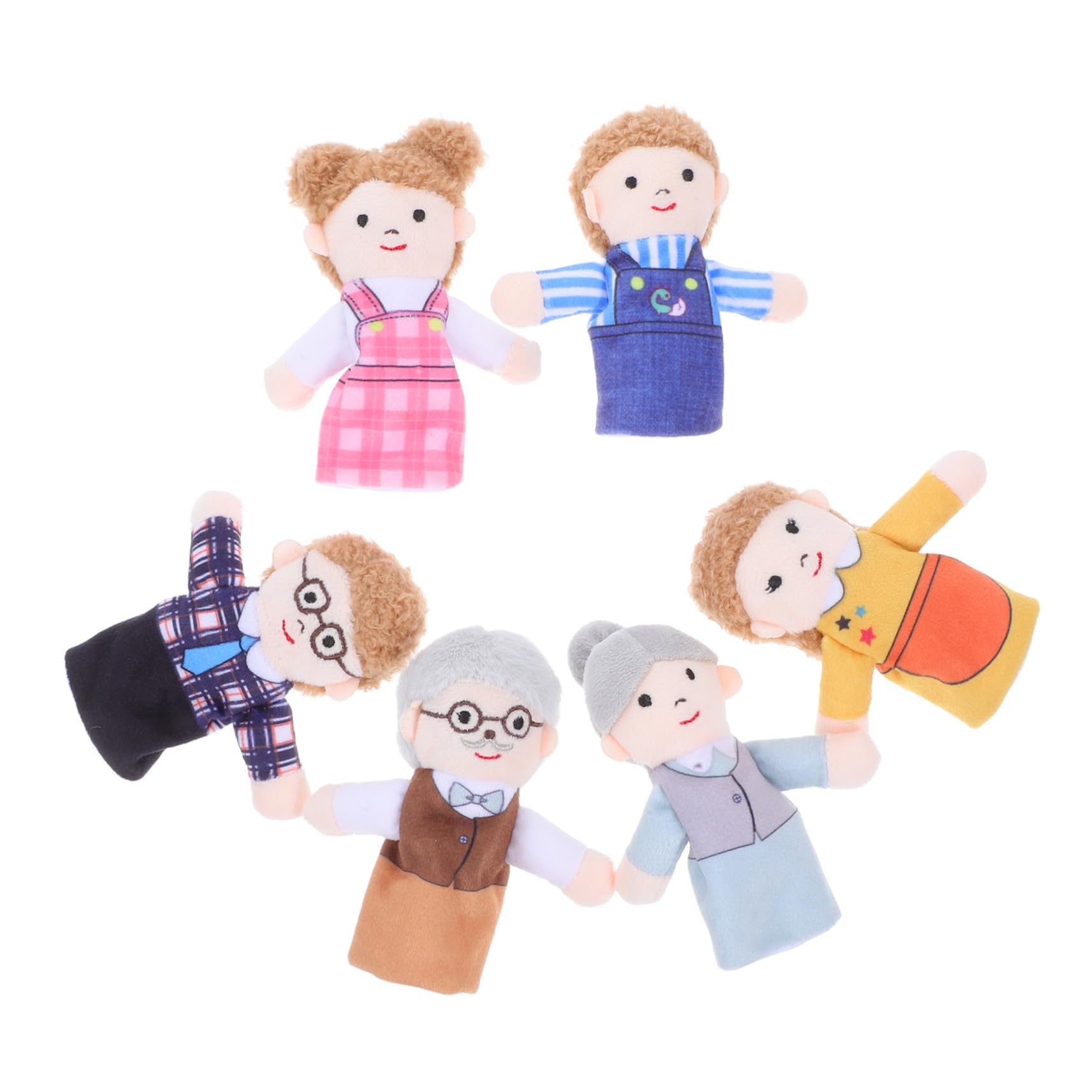 BESPORTBLE 6 Pièces Marionnettes à Doigts en Peluche Famille pour Garçon et Filles Jeu Éducatif et Conte à Main Apprentissage Préscolaire et Moment de Partage en Famille