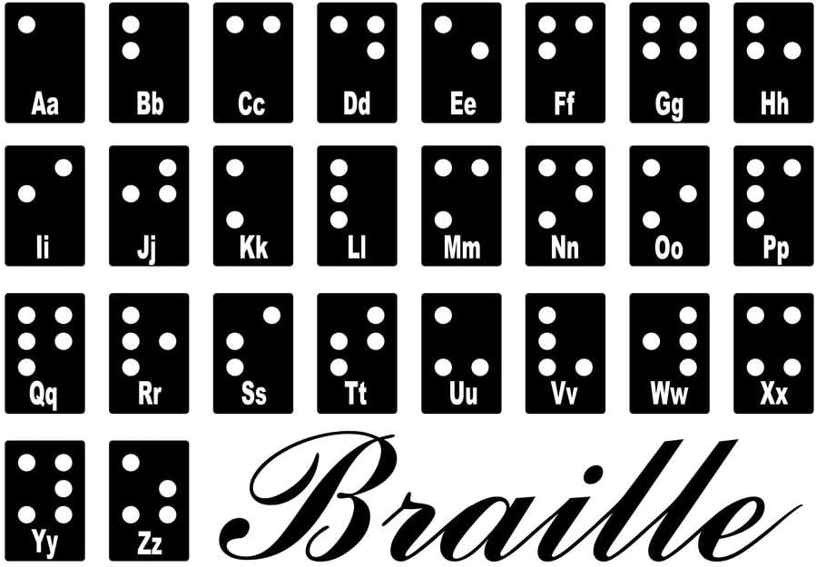 Laminated Braille Writing System Reference Chart Not Raised Alphabet Educational Classroom Teacher Learning Homeschool Display Supplies Teaching Aide Poster Dry Erase Wall Art 36x24