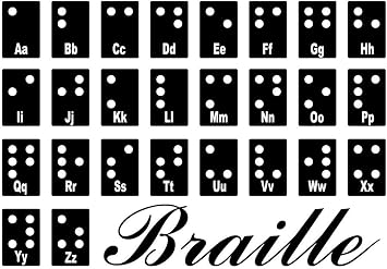 Braille Writing System Reference Chart Not Raised Alphabet Educational Classroom Teacher Learning Homeschool Display Supplies Teaching Aide Cool Wall Art Print Poster 16x24