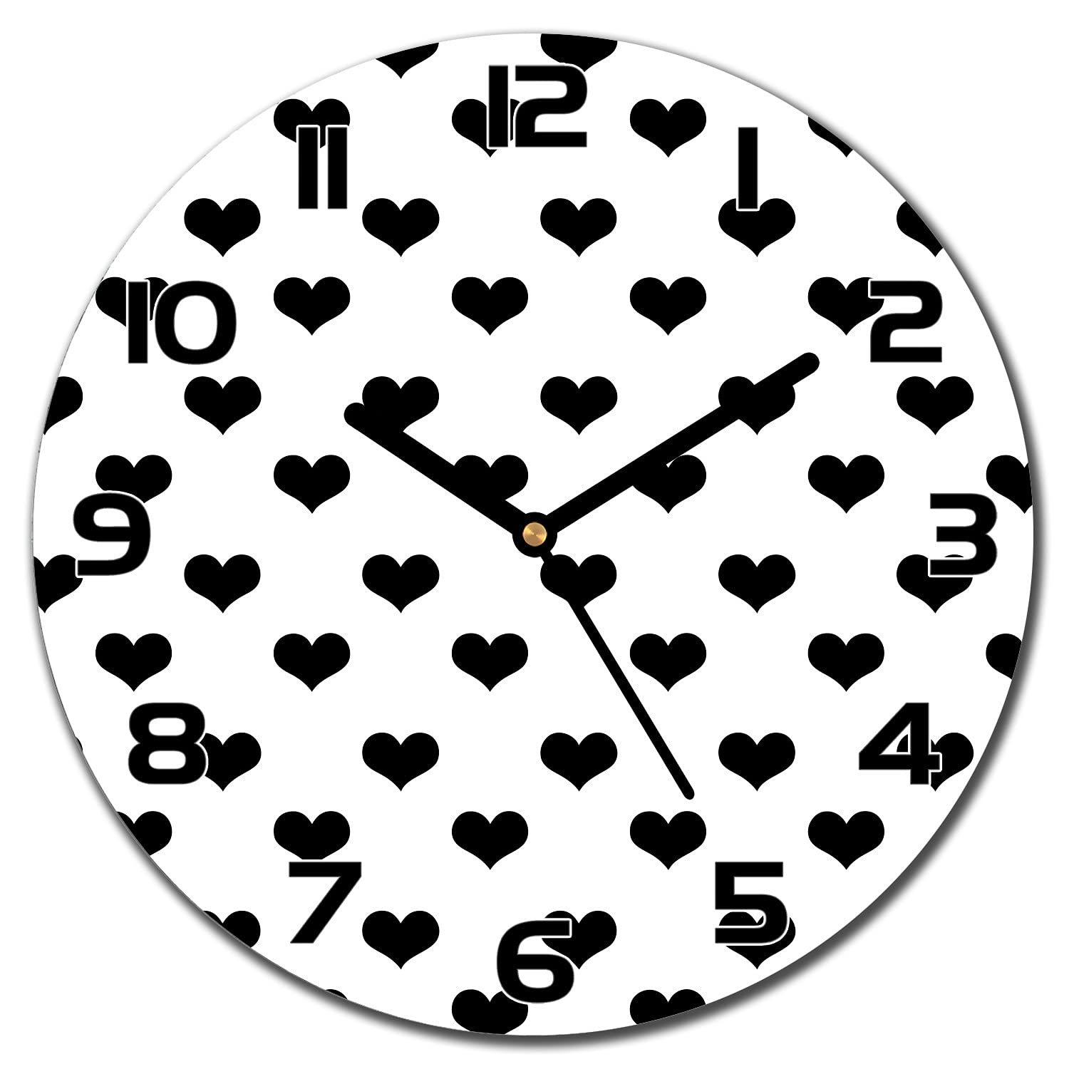 Horloge en verre cuisine salon moderne 30 cm pendule murale cœurs mignon minimaliste
