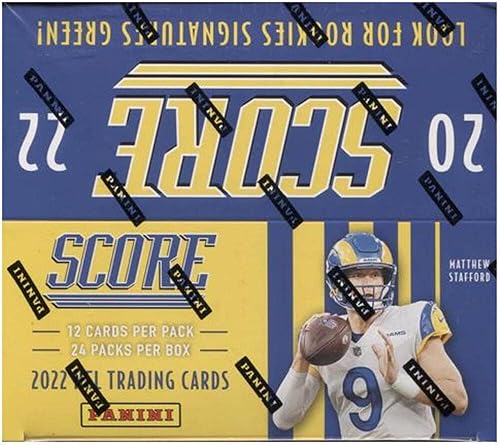 2022 Panini Score NFL Football Retail Factory Sealed Box 24 Packs of 12 cards Look for exclusive retail Gold Parallels.