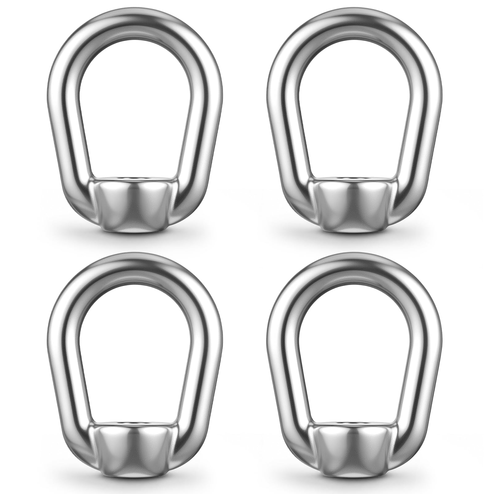 Hicarer 4 dadi a occhiello per sollevamento in acciaio inox 316, 1 cm-16 UNC, per cavi di sollevamento e collegamento a catena