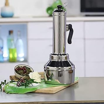 Stainless Steel Puttu Maker/Puttu Kudam with Steamer Plate,Steel Stick and Lid- 1 Unit - Long - 7 Inch