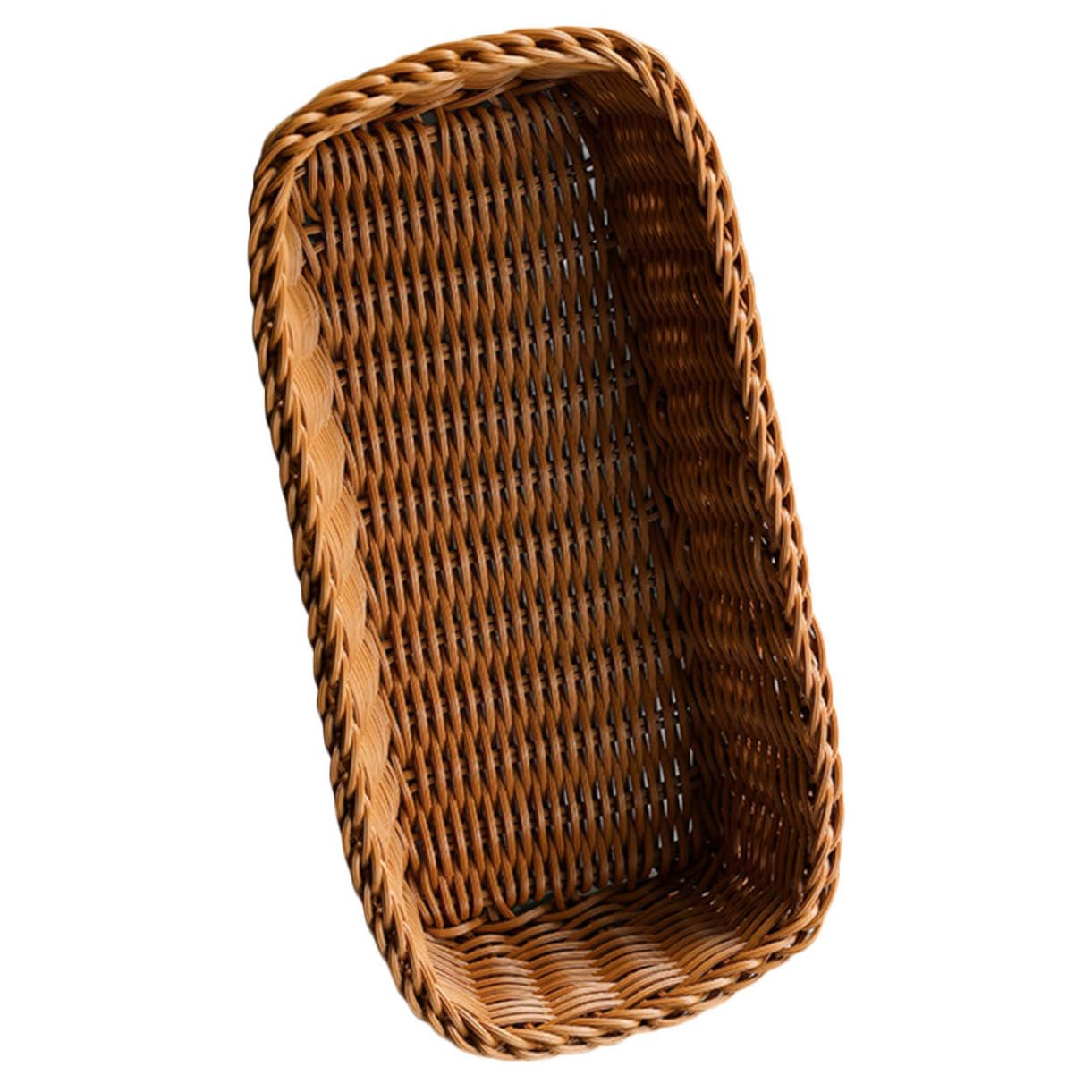 4 Piezas Cesta de Almacenamiento Woven para Cubiertos y Utensilios Organizador de Rattan Artificial para Cocina y Comedor