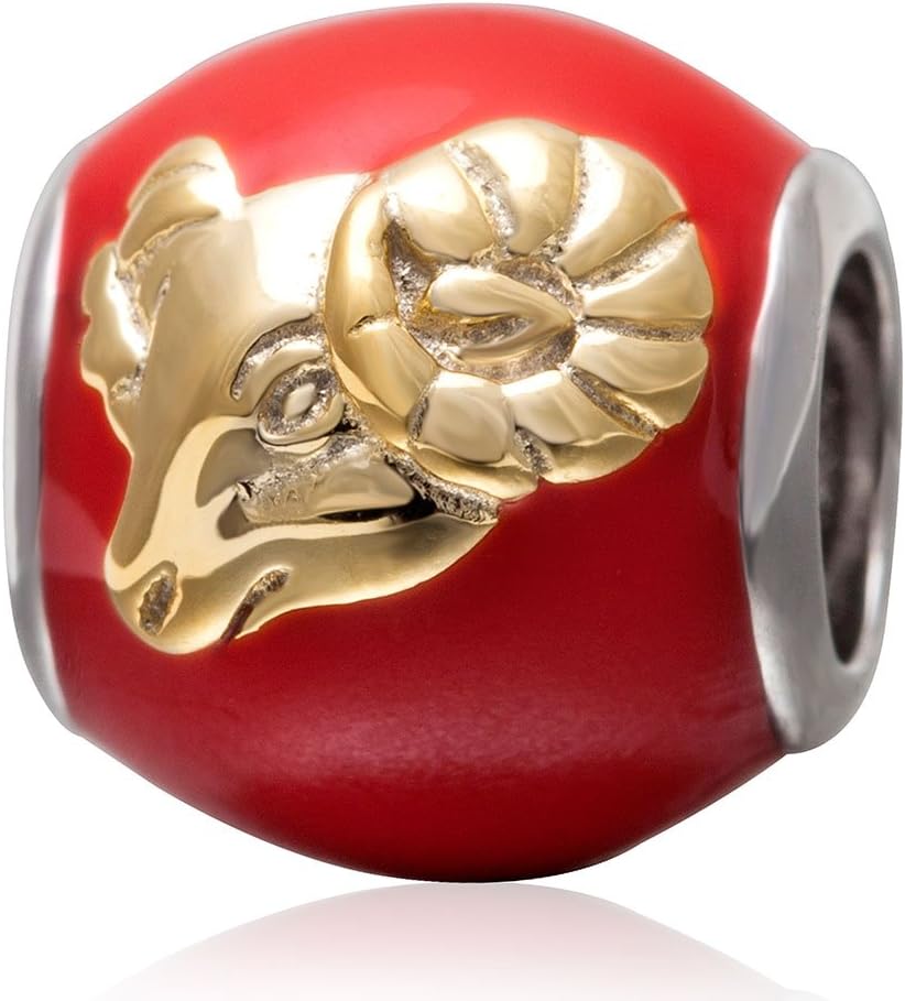 Enamel Beads Zodiac Sign Authentic 925 Sterling Silver Charms Bead Fits Charm Bracelet