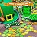 50 Pieces St. Patrick's Day Shamrock Coins Decorative Plastic Coin Green and Gold Fake Coins Small Lucky Coin Clover Coin for St. Patrick's Day Party Supplies, 1.38 Inches