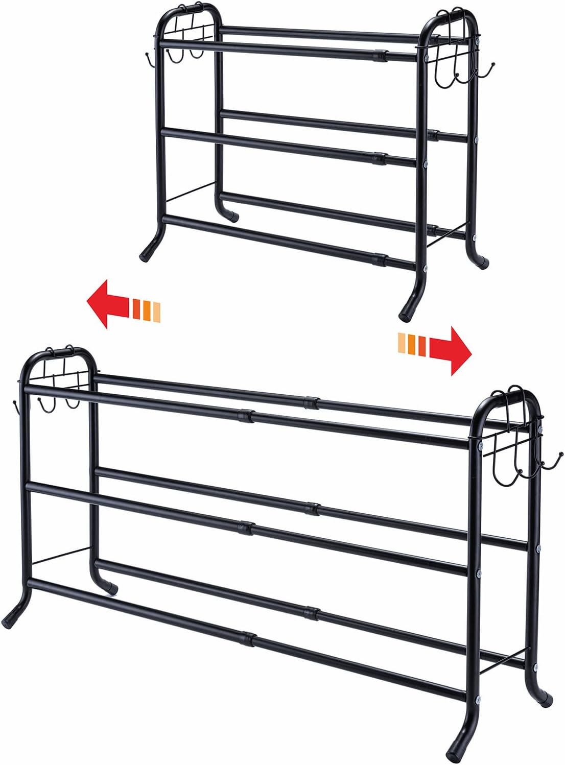 ZCDCP 3Tier Expandable Shoe Rack, Adjustable Shoe